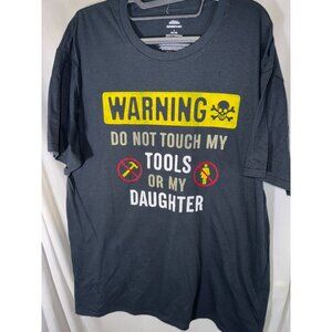 Men's Father's Day T-Shirt - Warning Don't Touch My Tools T-Shirt, Size L, NWOT